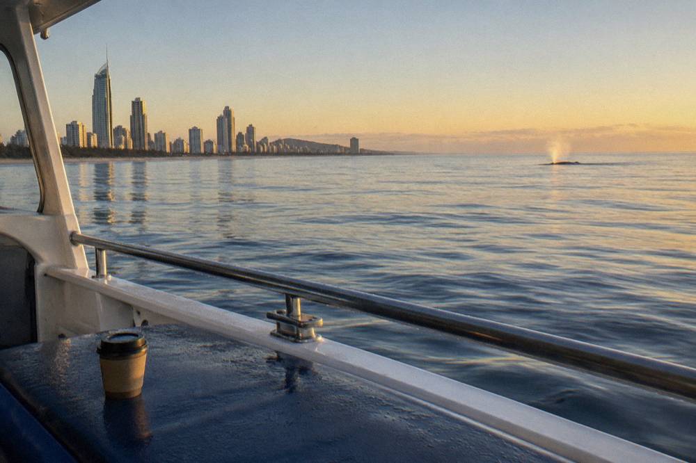 Calm glassy ocean at dawn with soft light over an empty horizon
